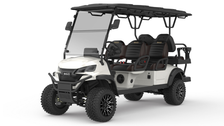 RIGO beyaz elektrikli L4+2 buggy golf arabası