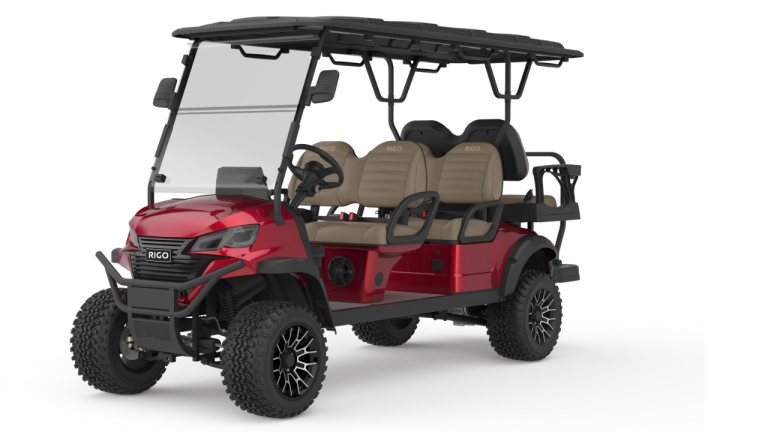 RIGO kırmızı elektrikli L4+2 buggy golf arabası