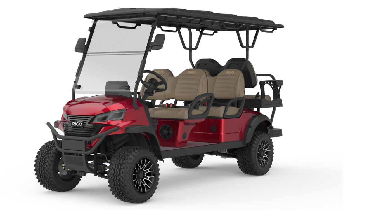 RIGO kırmızı elektrikli L4+2 buggy golf arabası