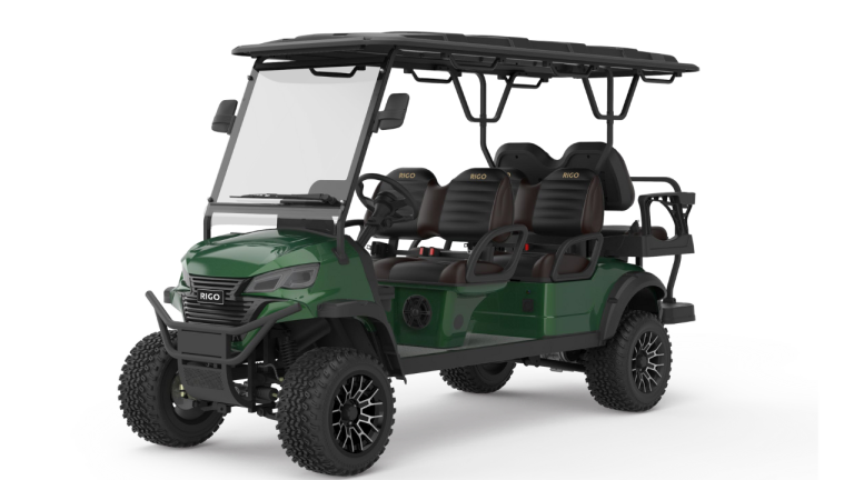 RIGO yeşil elektrikli L4+2 buggy golf arabası