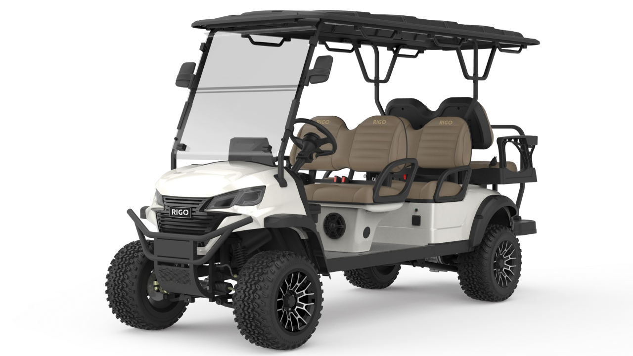 RIGO beyaz elektrikli L4+2 buggy golf arabası