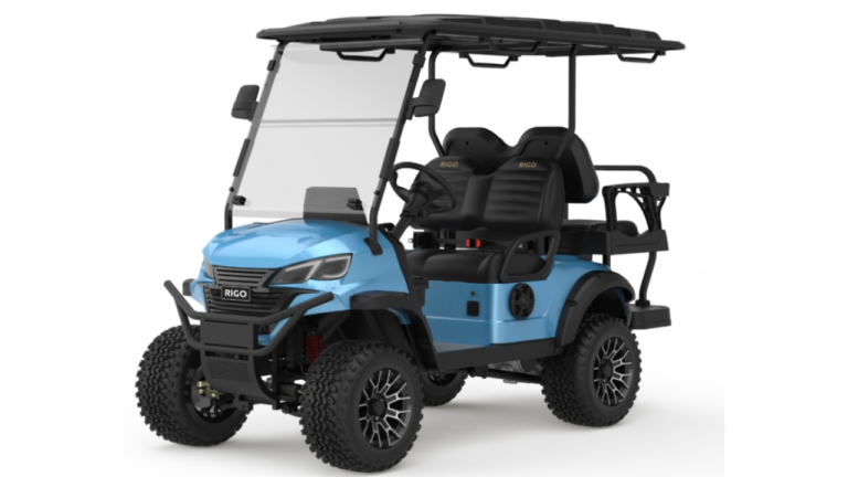 RIGO açık mavi elektrikli L2+2 buggy golf arabası