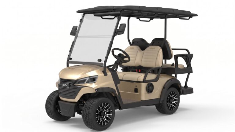 RIGO C2+2 bej elektrikli golf arabası 4 kişilik buggy ön
