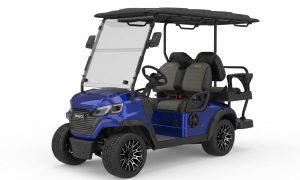RIGO C2+2 mavi elektrikli golf arabası 4 kişilik buggy ön