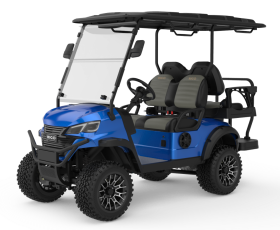 RIGO L2+2 mavi elektrikli golf arabası 4 kişilik buggy ön